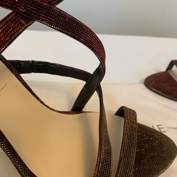 Vince Camuto shimmery red and gold shoes size 9.5 - Picture 6 of 10